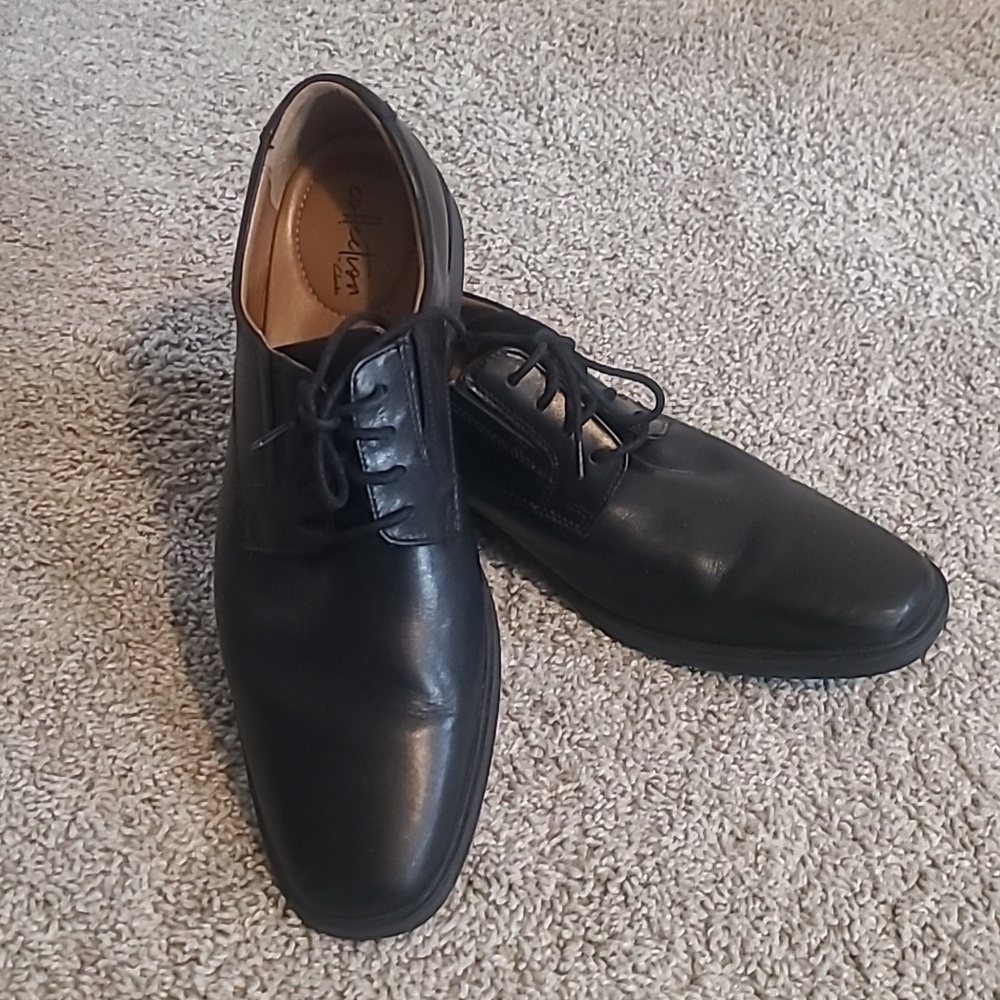 EUC Collection by Clark's Tilden Black Leather Oxford Dress Shoes Men's 11M